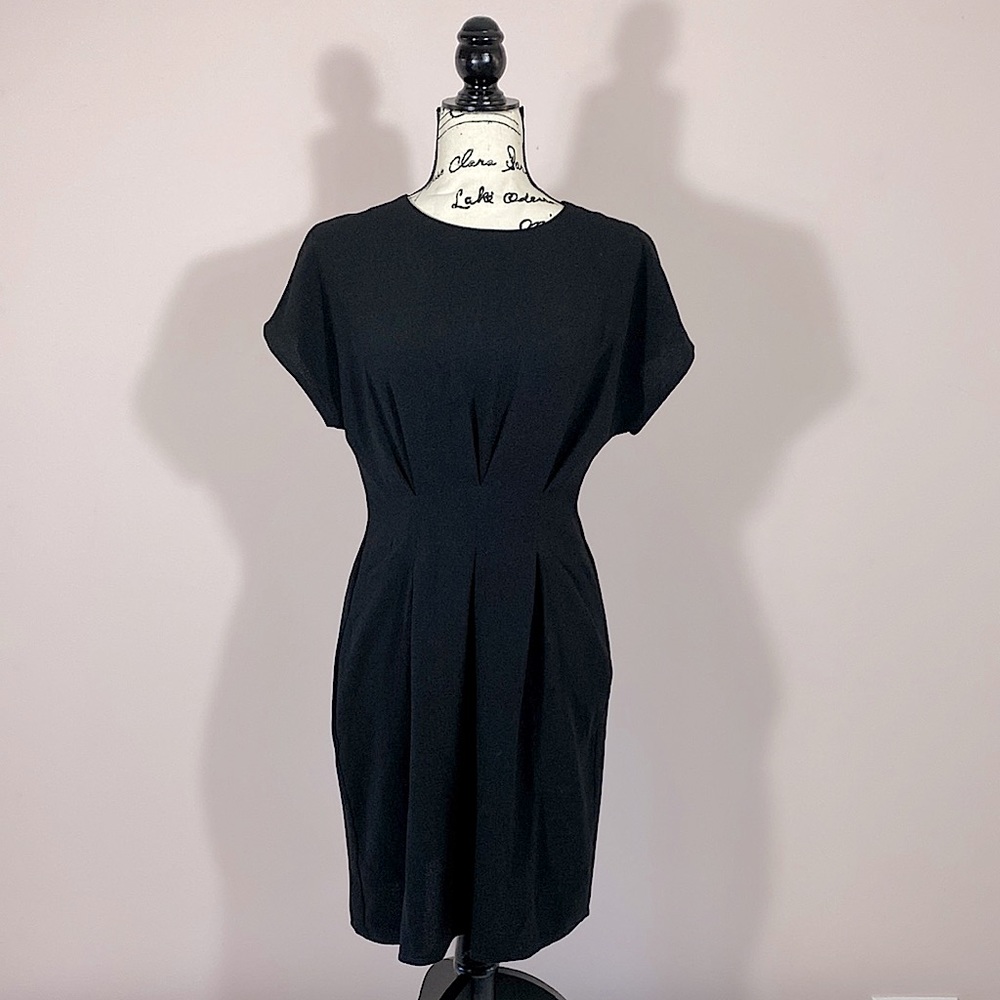 ASOS DESIGN nipped in waist mini dress in black